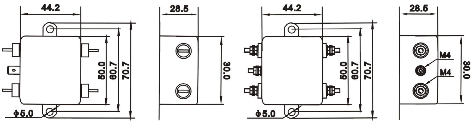 Filtros de ruído de potencia EMI da serie DAA1 (3)